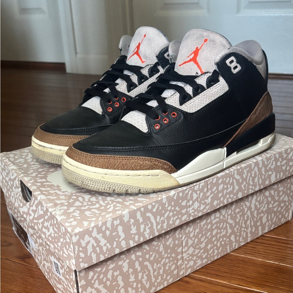 Air Jordan 3 Retro - Men's Black and Brown Sneakers